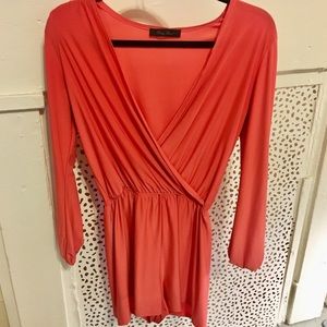 Coral long sleeve ROMPER